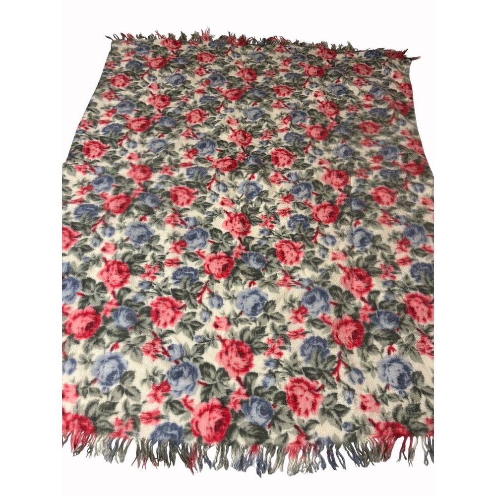 Cecchi E Cecchi Floral Fringed wool throw blanket - Picture 6 of 9